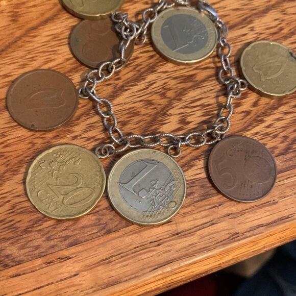 2002 EURO Coin Bracelet Silver & Gold Tone 8 Coins main image 7